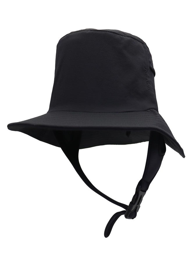 Ducclucc UPF 50+ Surf Bucket Hat with Removable Neck Flap & Adjustable Chin Strap Waterproof Surf Hat for Men Women Surfing Kayaking Watersports (US, Alpha, One Size, Black) - Image 4